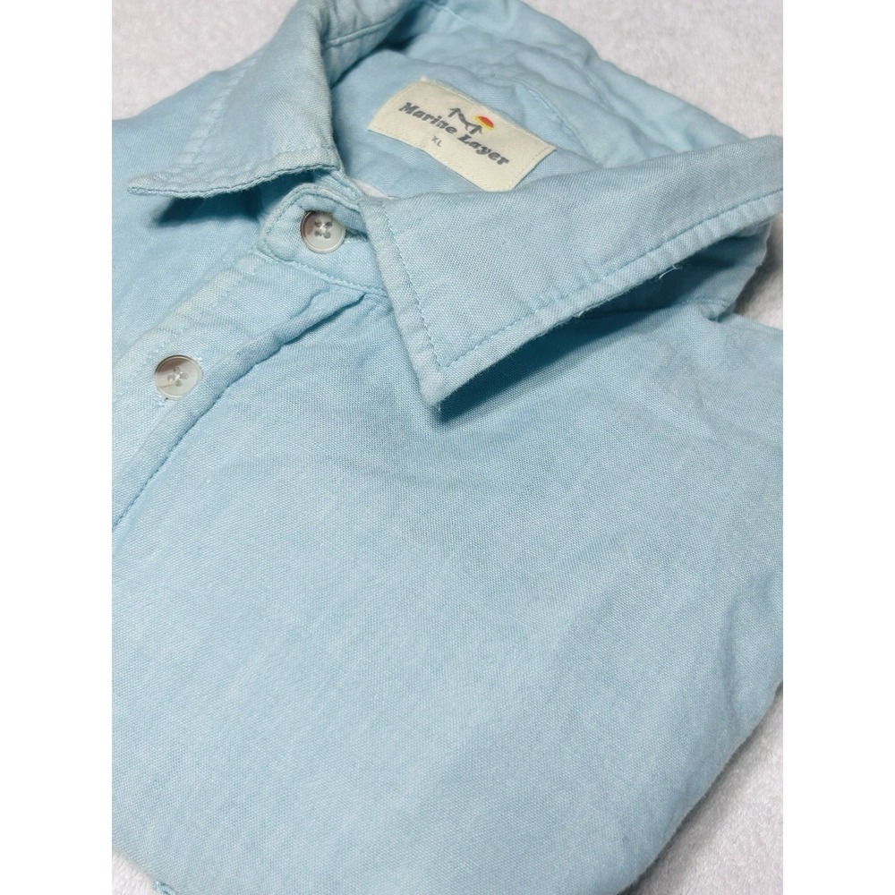Marine Layer Shirt Mens XL Mint Green 100% Cotton Lightweight Lined Flannel